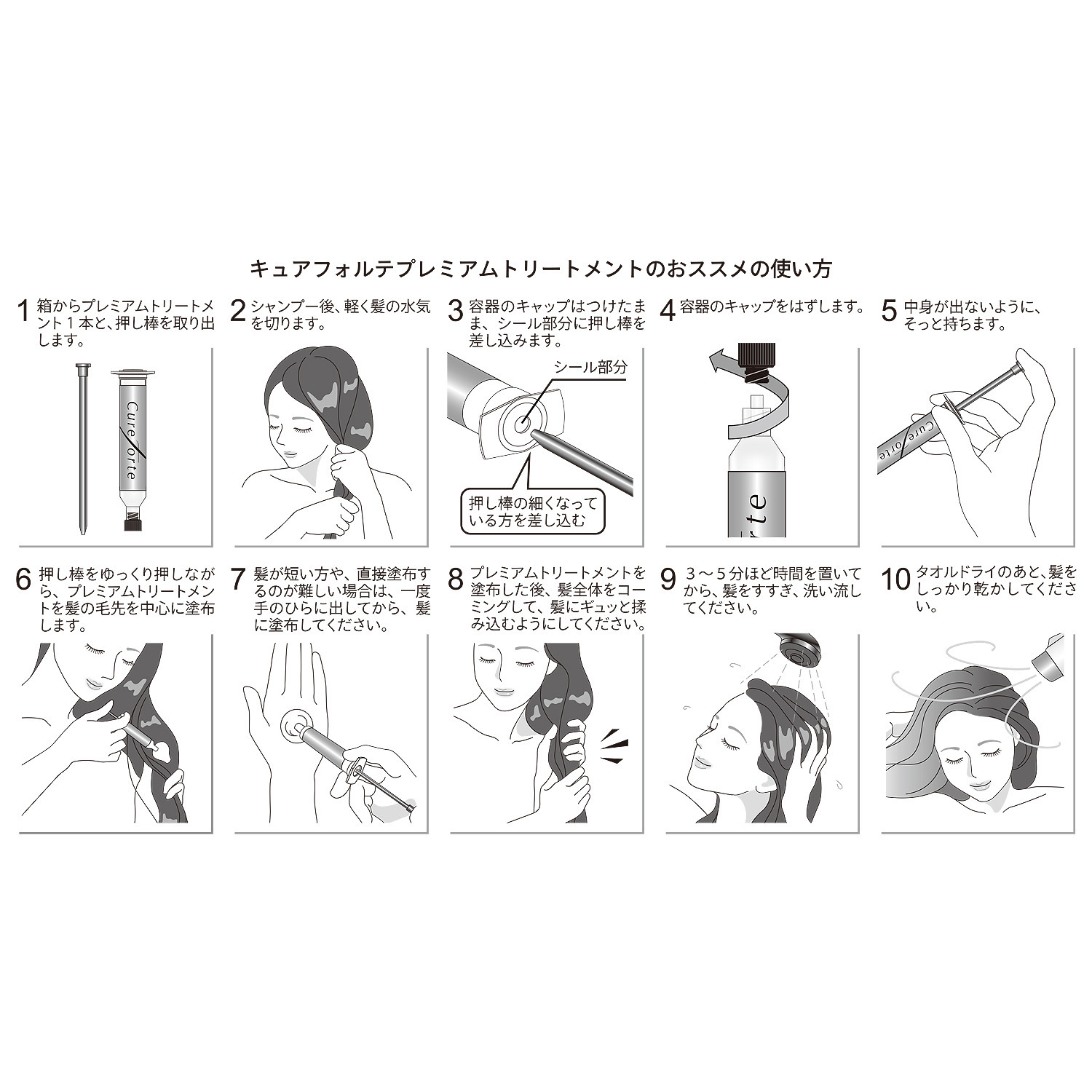 キュアフォルテ 髪と頭皮の老舗サロン開発 サロン仕上がりを目指し 集中補修＆保湿ケア！ プレミアムトリートメント １箱（１０ｇ×６本入）