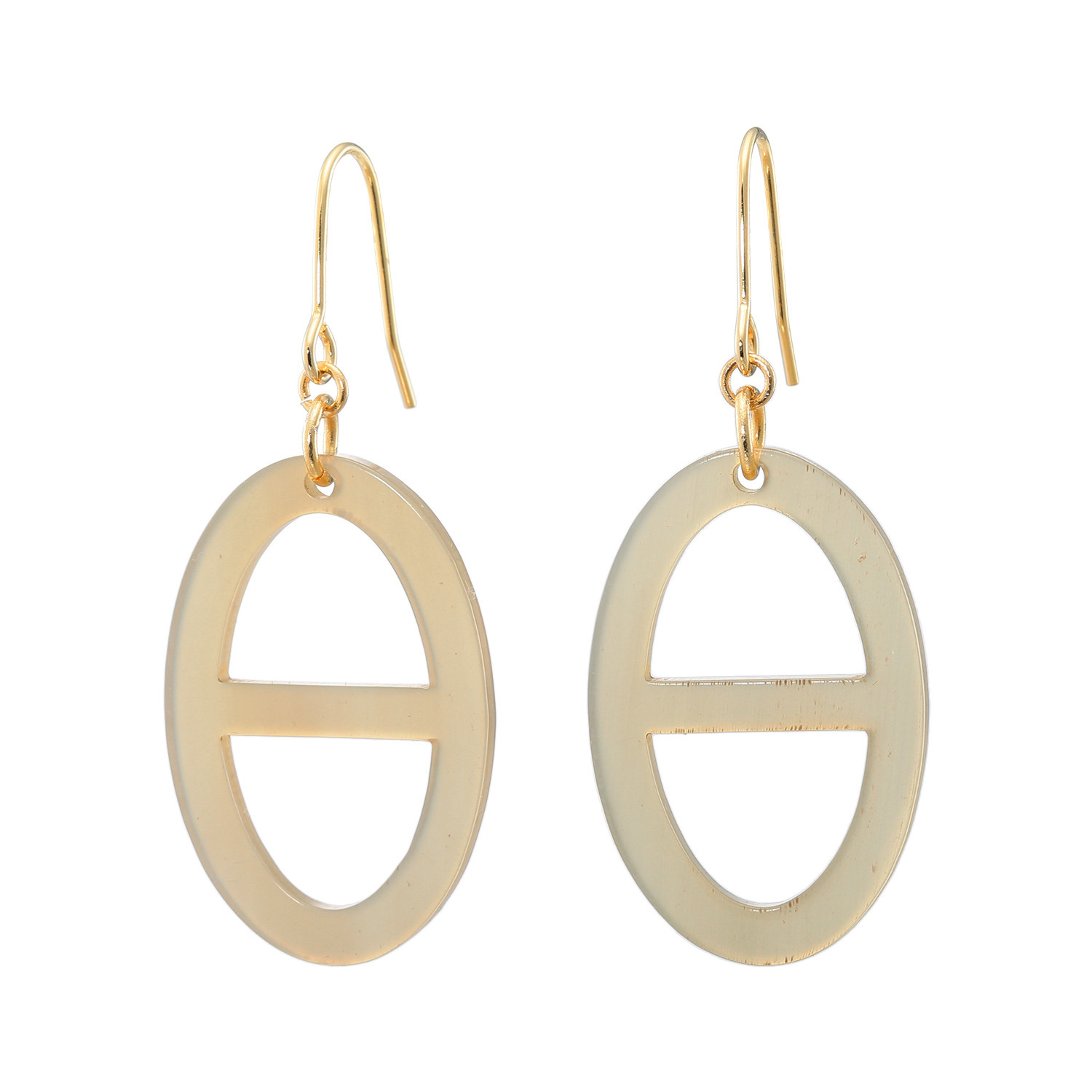 グレイスモア 飴色水牛 アンカーチェーンデザイン スウィング イヤリング／ピアス