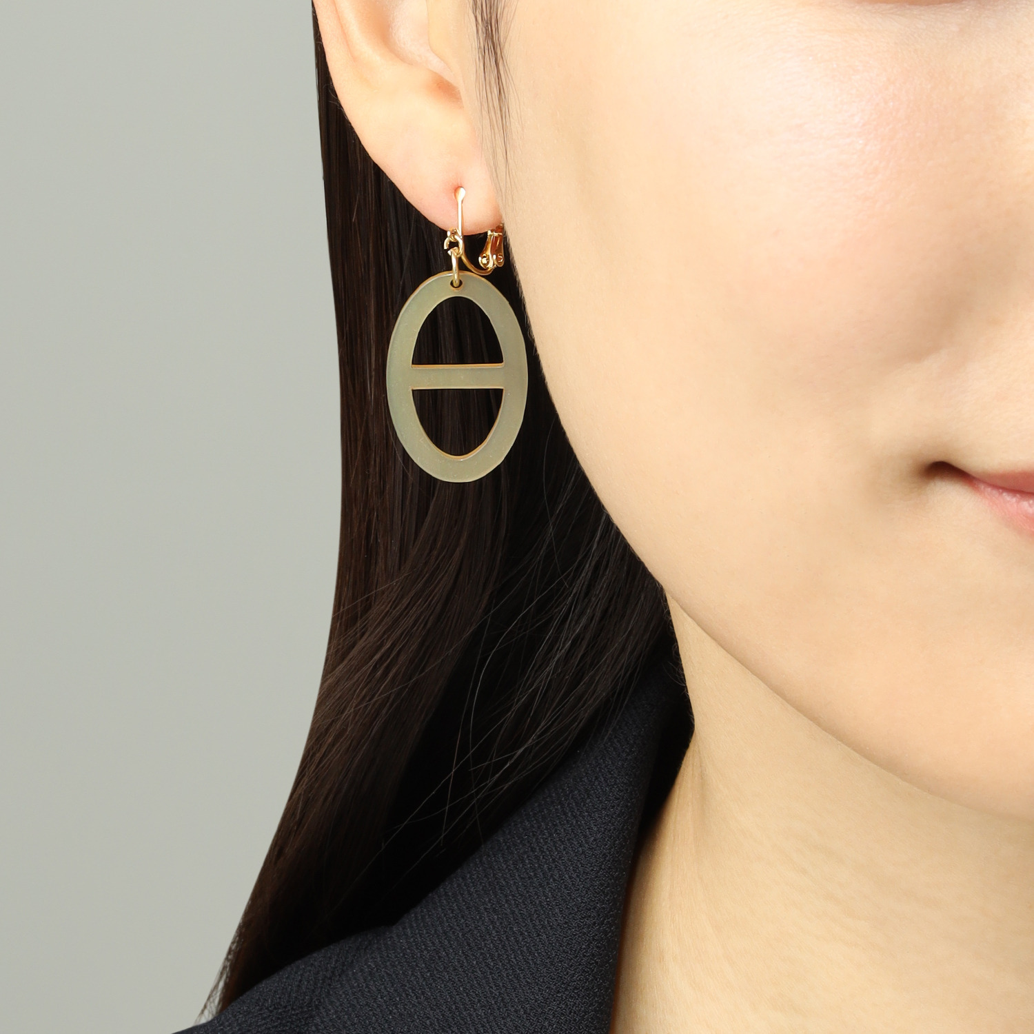 グレイスモア 飴色水牛 アンカーチェーンデザイン スウィング イヤリング／ピアス