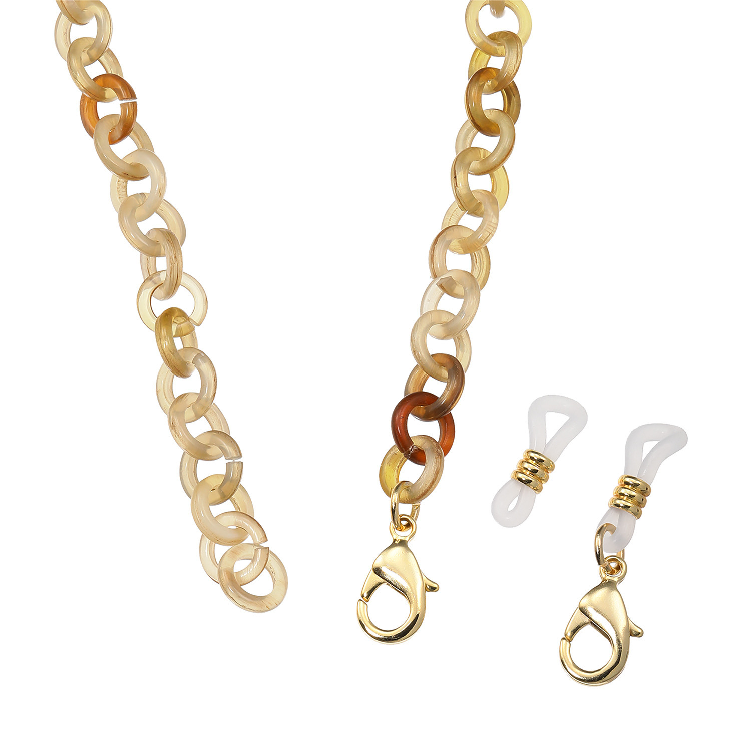 グレイスモア 飴色水牛 シンプルチェーンデザイン ロングネックレス兼 グラスホルダー