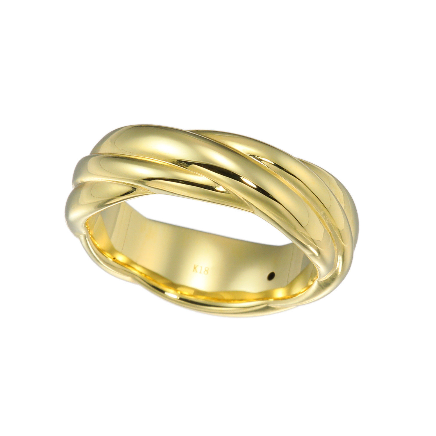 アルテッロ １８Ｋ ツイストウェービーライン リング