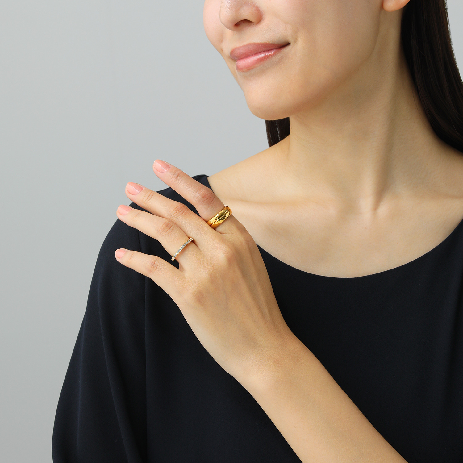 アシエステンレス サージカルステンレス アレンジ自在 リング３本セット