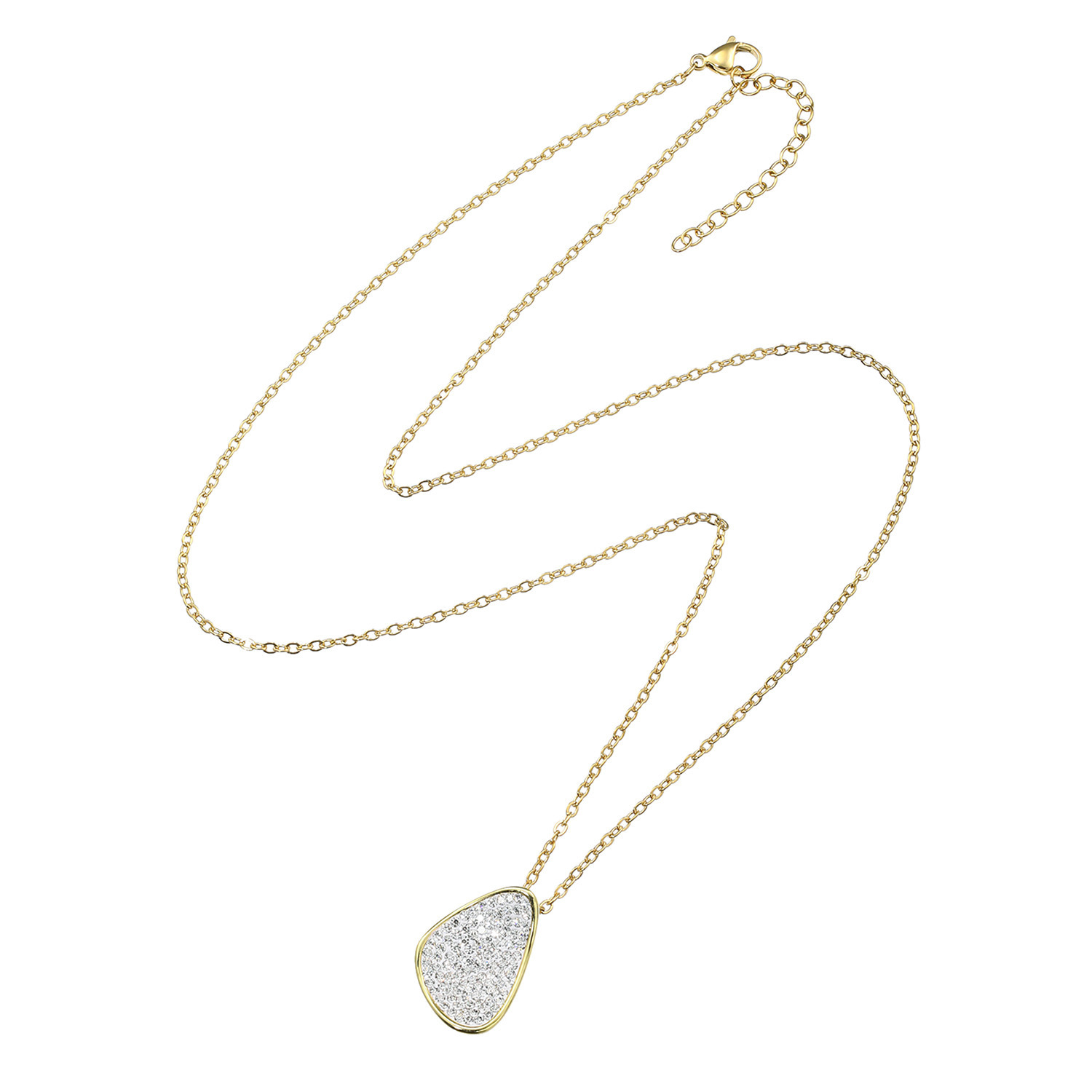 アシエステンレス サージカルステンレス プレシオサ社製 クリスタルガラス ロングペンダント