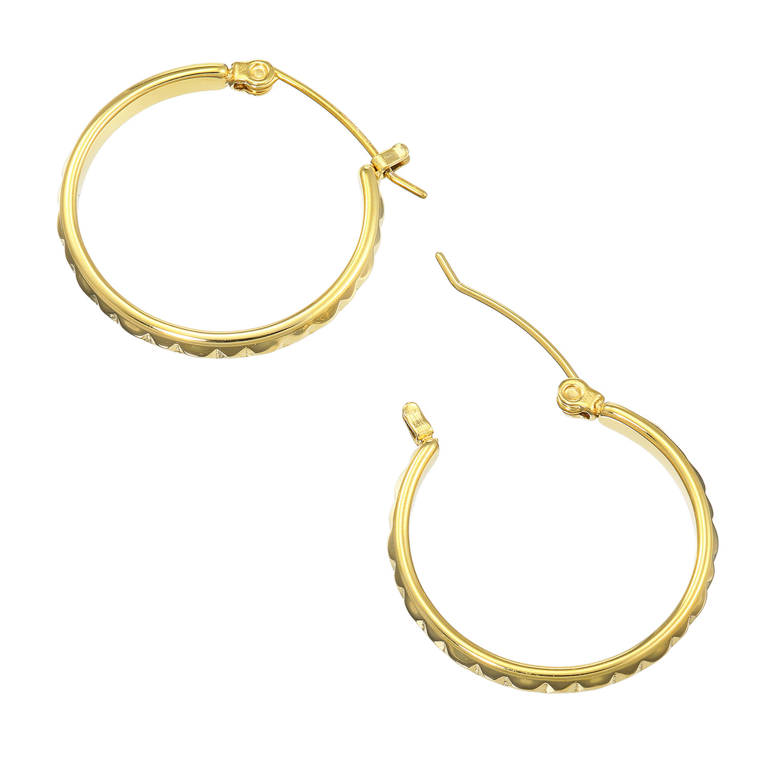 アシエステンレス サージカルステンレス テクスチャーデザイン フープピアス