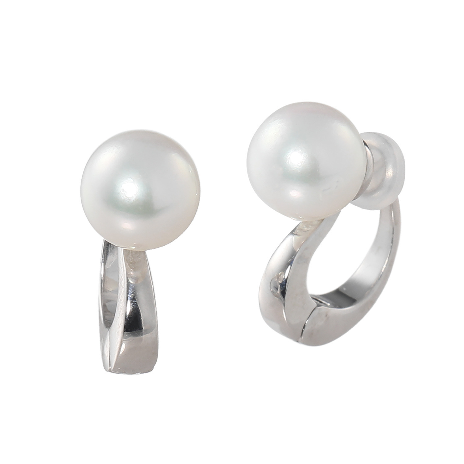 パール　ユリマ 宇和島産 無調色越物 ８ｍｍＵＰ 大玉アコヤパール イヤリング／ピアス