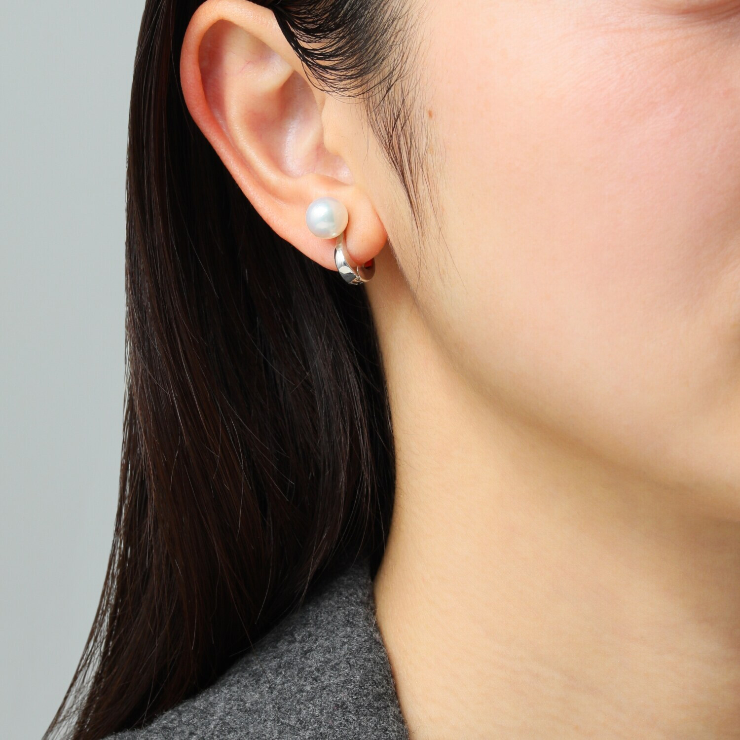 パール　ユリマ 宇和島産 無調色越物 ８ｍｍＵＰ 大玉アコヤパール イヤリング／ピアス