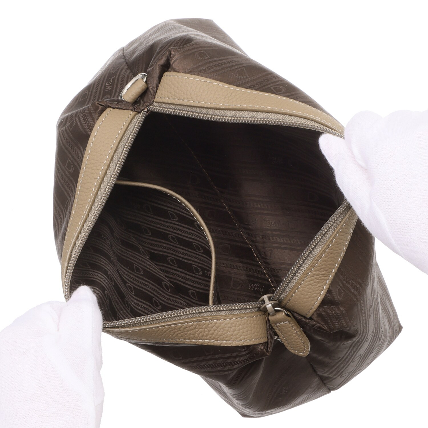 ホワイ マルチに使える！ 牛革シュリンク型押し ２ウェイトートバッグ ＜バッグインバッグ付＞