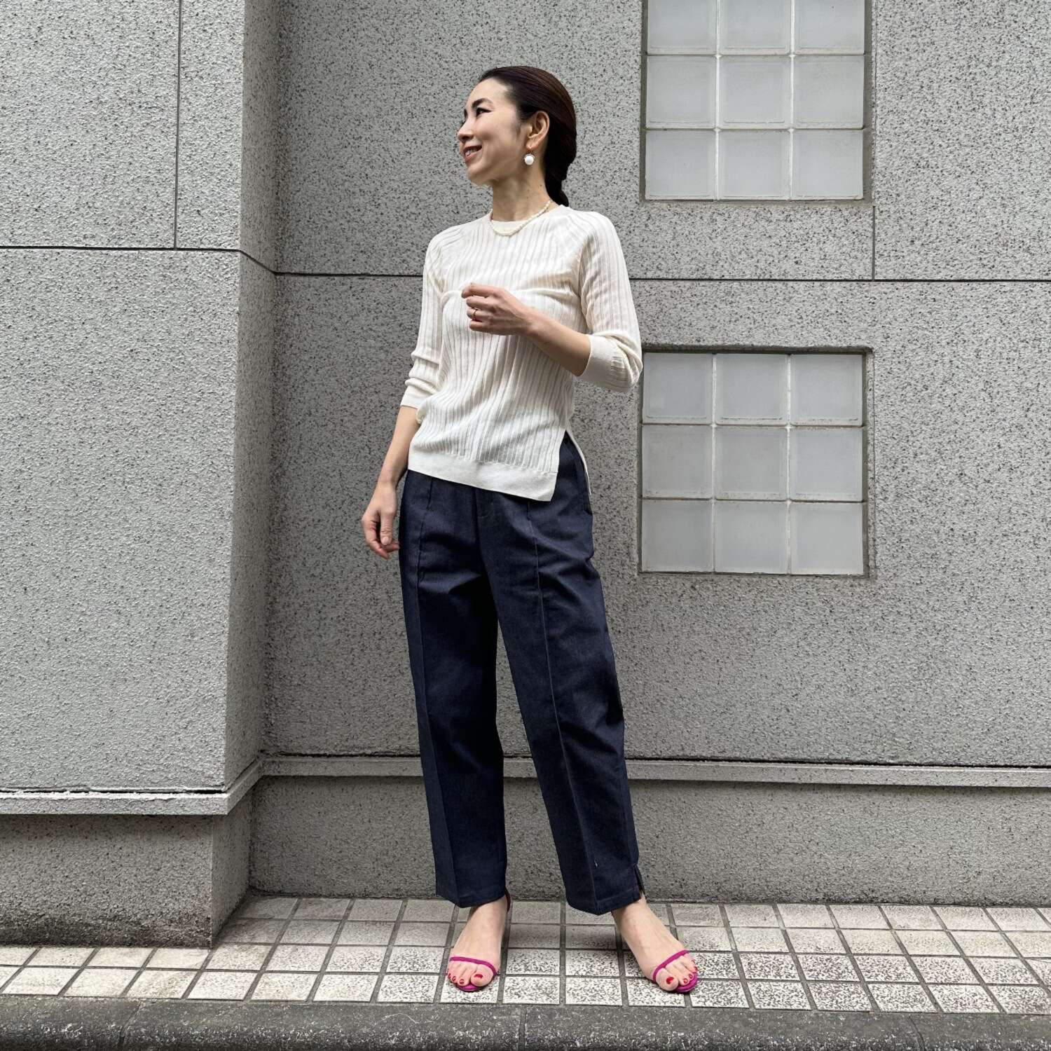 タマミ　ワタナベ テーパードシルエット スウィンギーパンツ