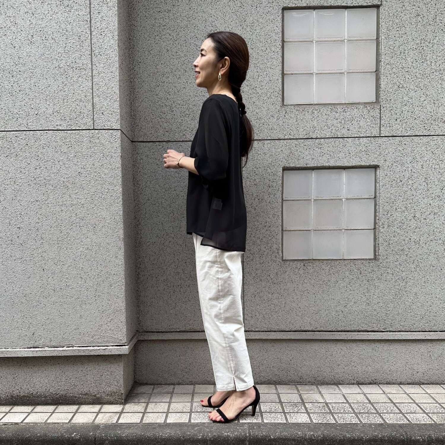 タマミ　ワタナベ インナー付 シアーブラウス “エールクレール”