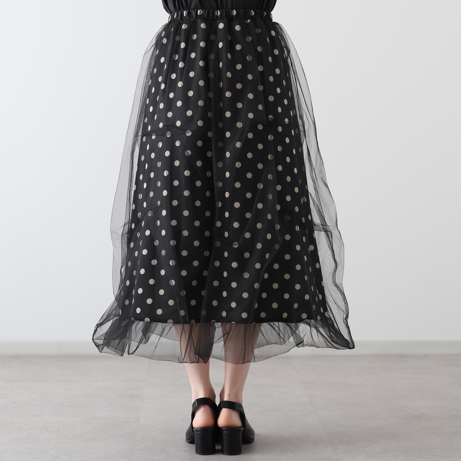 ミミコプラス チュールメッシュ シアーで作る バルーンシルエット ロングスカート