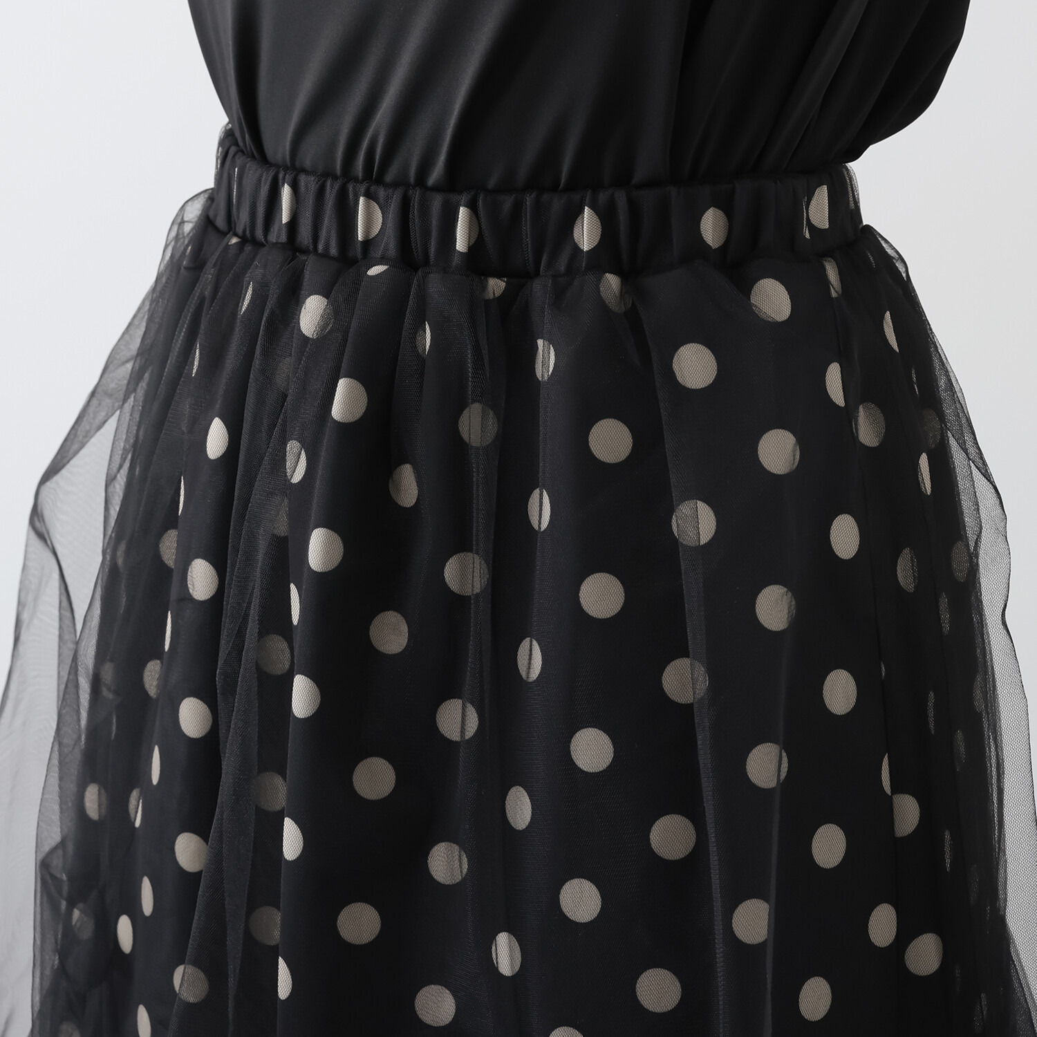 ミミコプラス チュールメッシュ シアーで作る バルーンシルエット ロングスカート