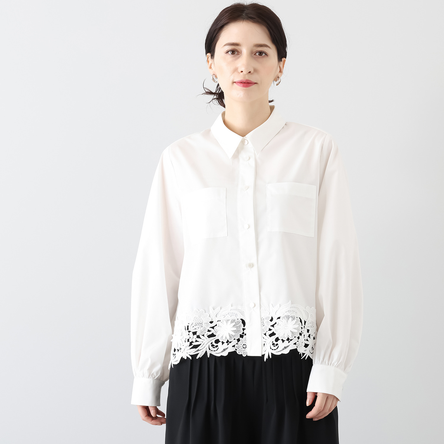 ミミコプラス ケミカルレースが際立つ エレガントモード シャツジャケット