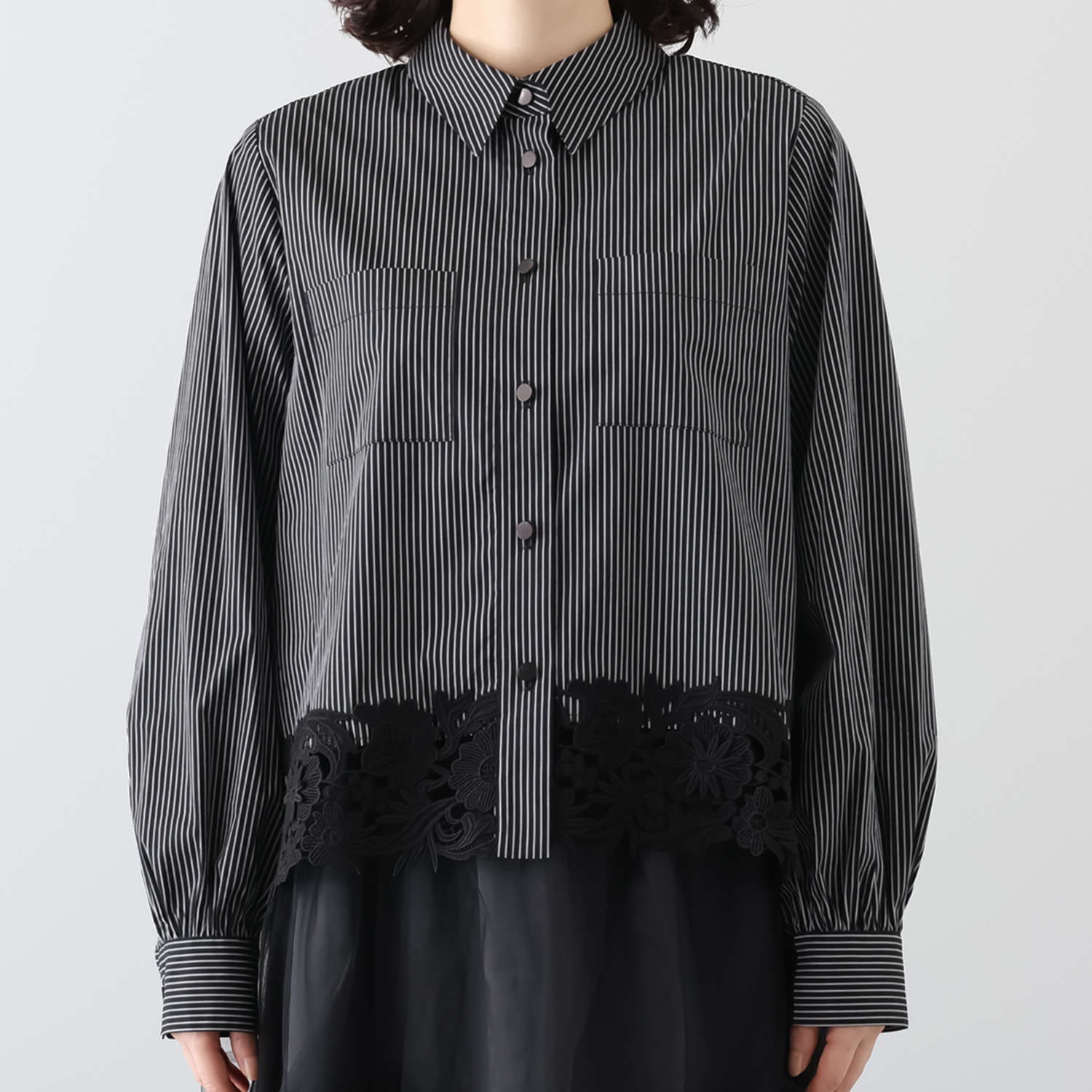 ミミコプラス ケミカルレースが際立つ エレガントモード シャツジャケット