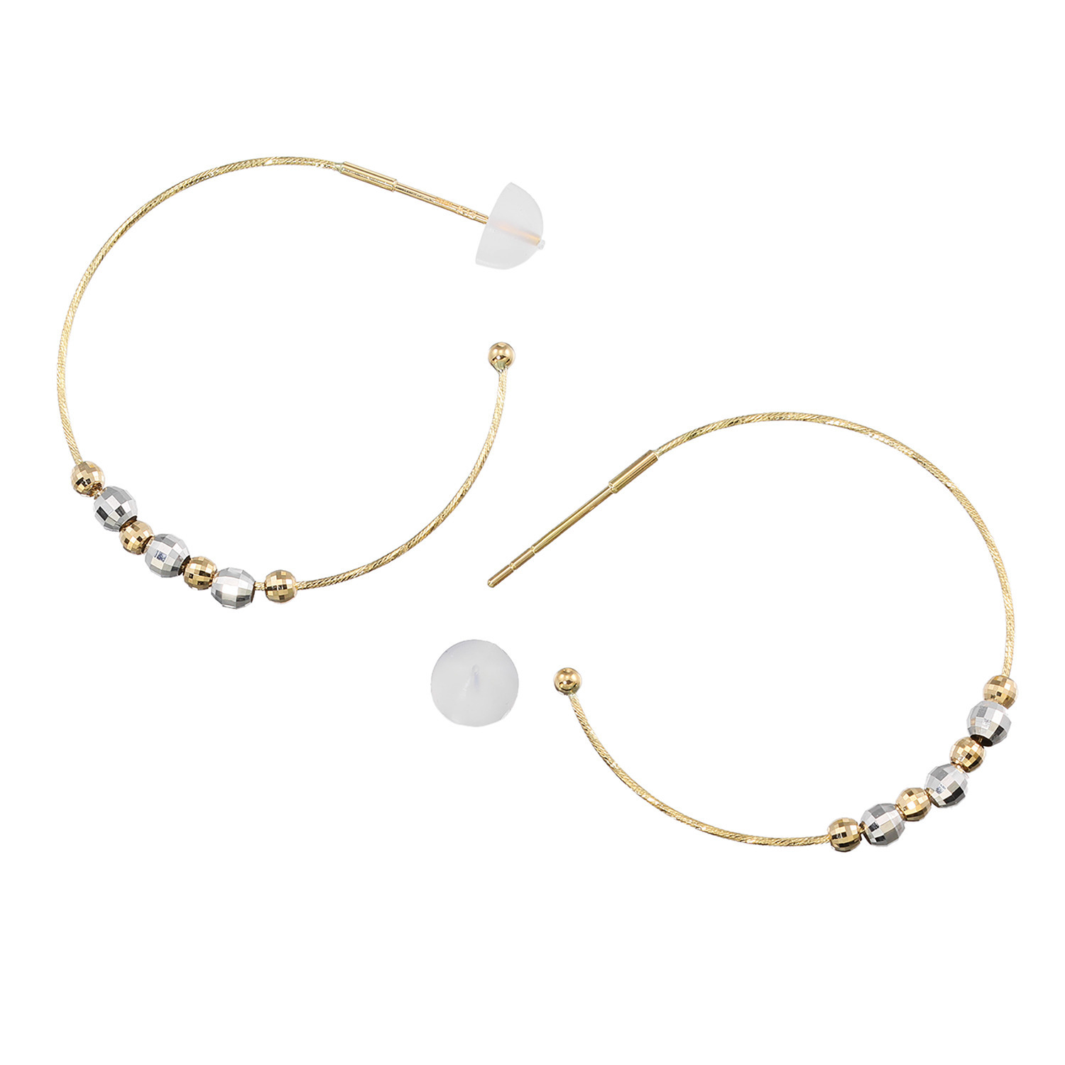 オーサムジュエリー １８Ｋ＆プラチナ９５０ スターライトボール フープピアス