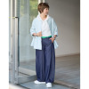 ウノ・ウノ・ドゥーエ 大人の上品カジュアル ステッチアクセント デニム調パンツ