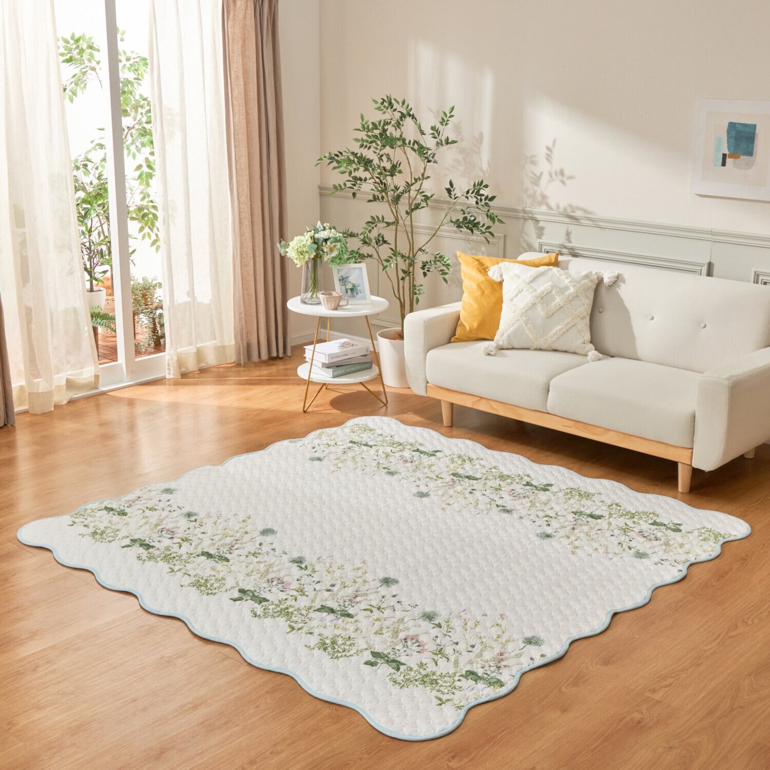 大津毛織 綿混やわらかリップル リバーシブルマルチカバー ＜正方形＞