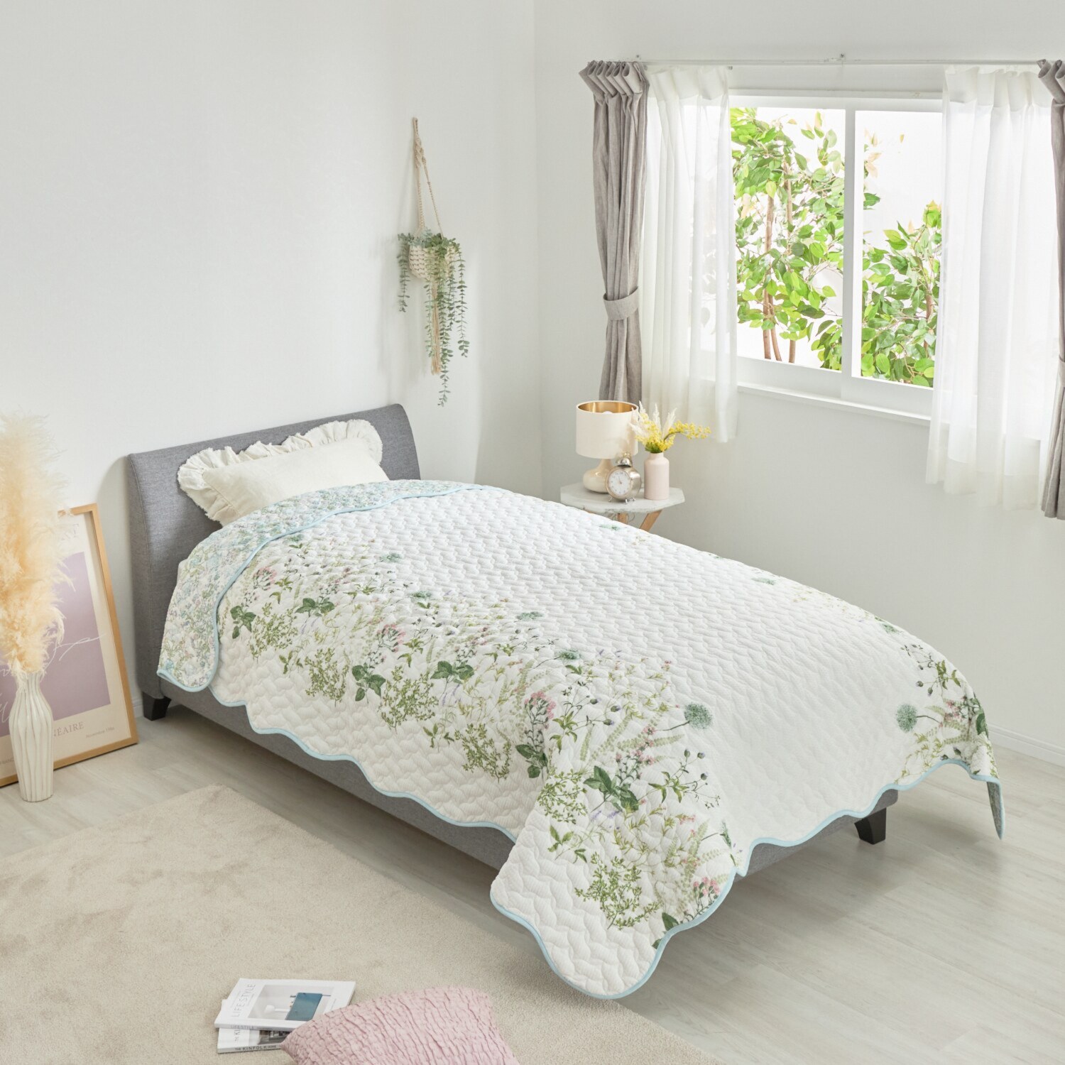 大津毛織 綿混やわらかリップル リバーシブルマルチカバー ＜長方形＞