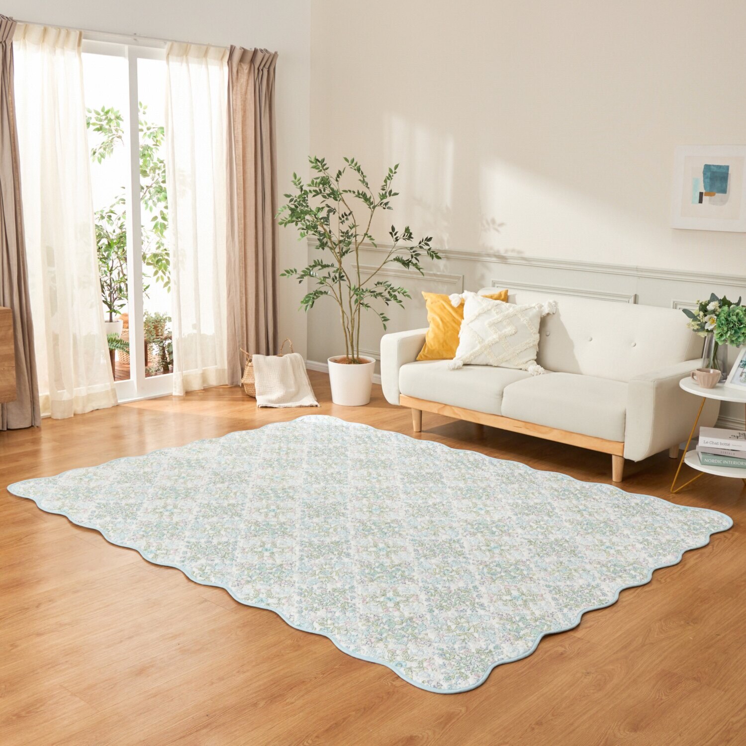 大津毛織 綿混やわらかリップル リバーシブルマルチカバー ＜長方形＞