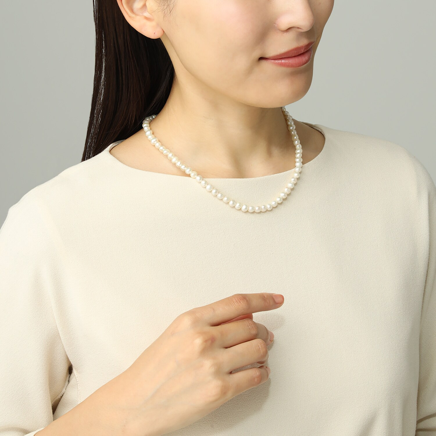 オルウィズ ４ウェイで楽しめる 淡水パールネックレス＆ チェーンネックレスセット