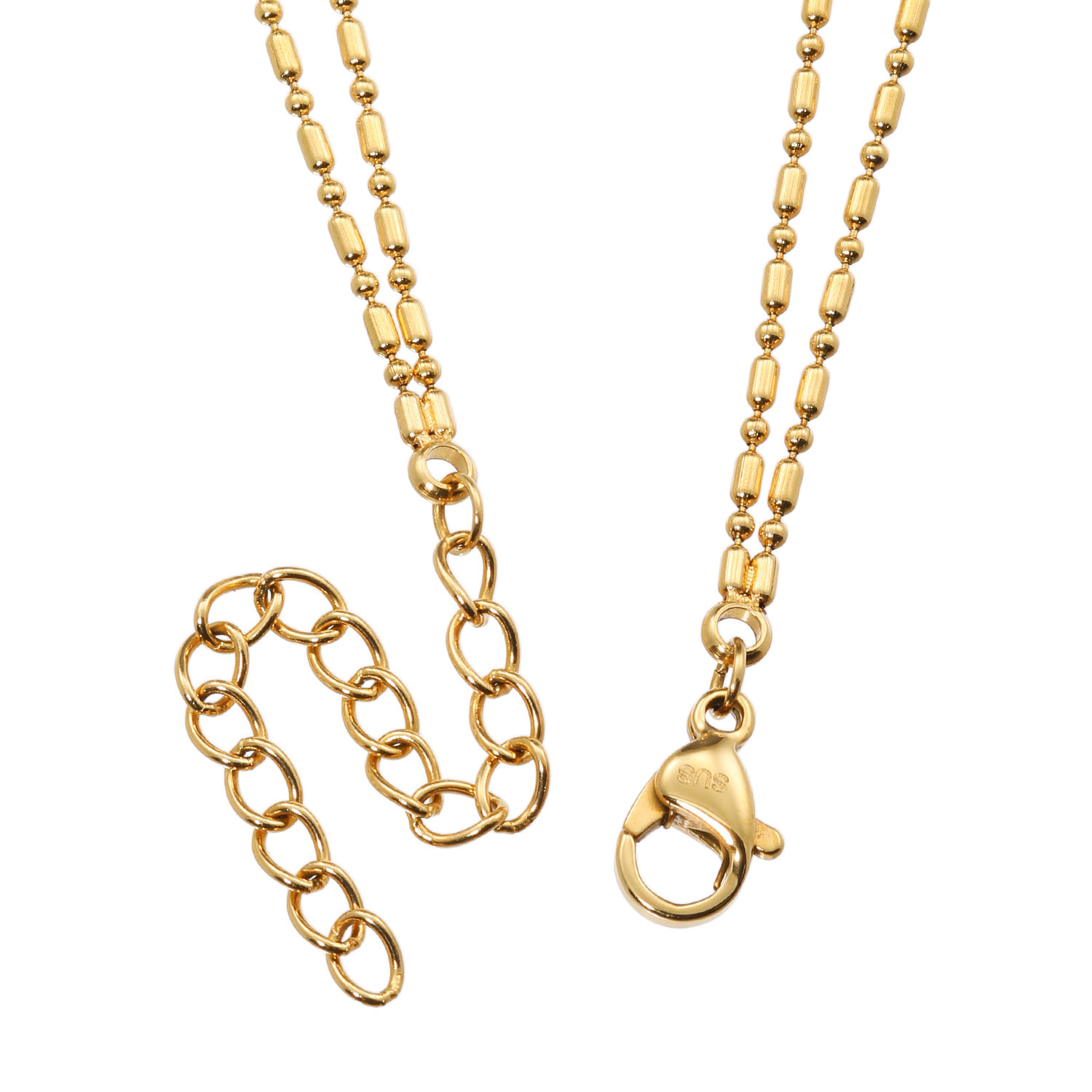 ラフィナリスタ サージカルステンレス ２連シリンダー ボールチェーン リバーシブルペンダント