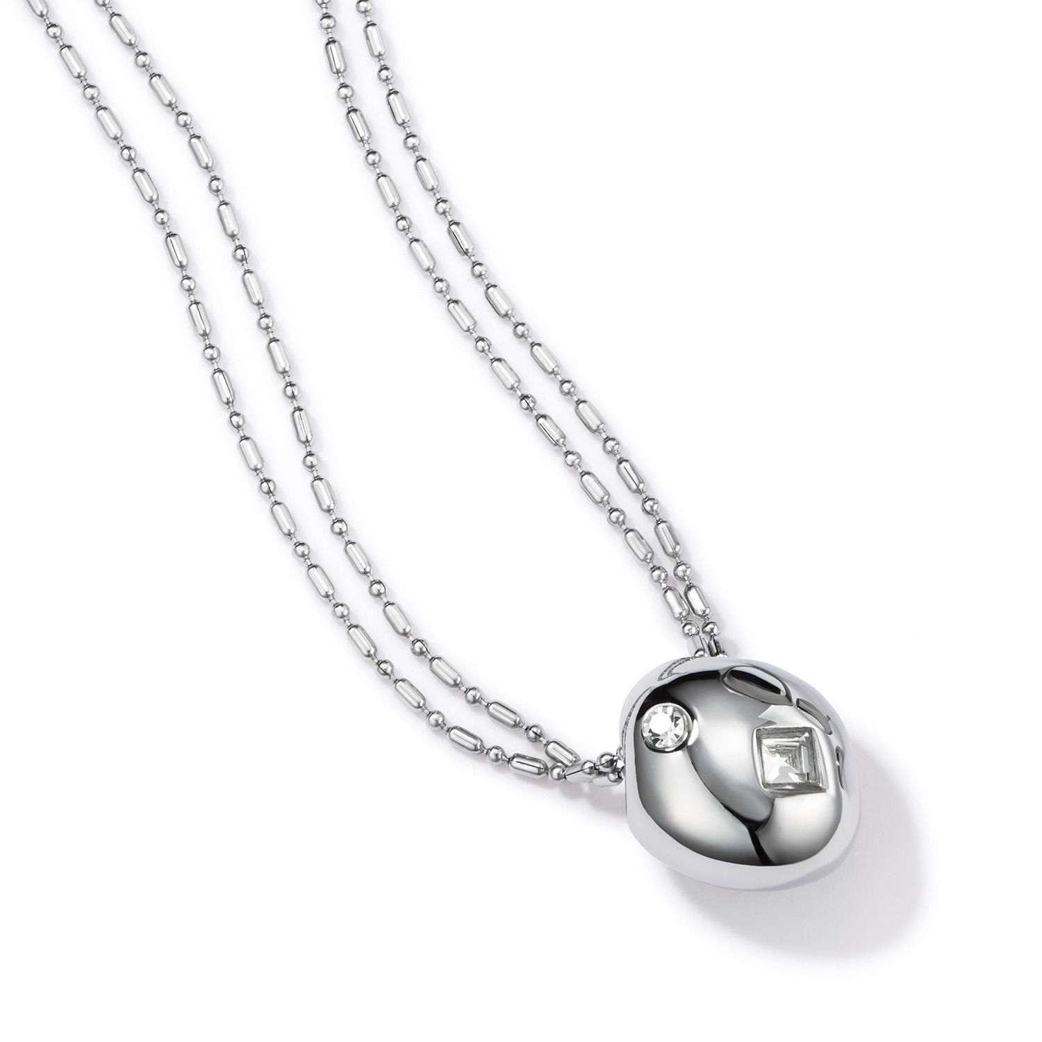 ラフィナリスタ サージカルステンレス ２連シリンダー ボールチェーン リバーシブルペンダント