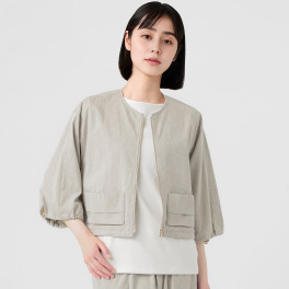 スタイル・ラヴィー リネン混スラブ ストレッチジャケット