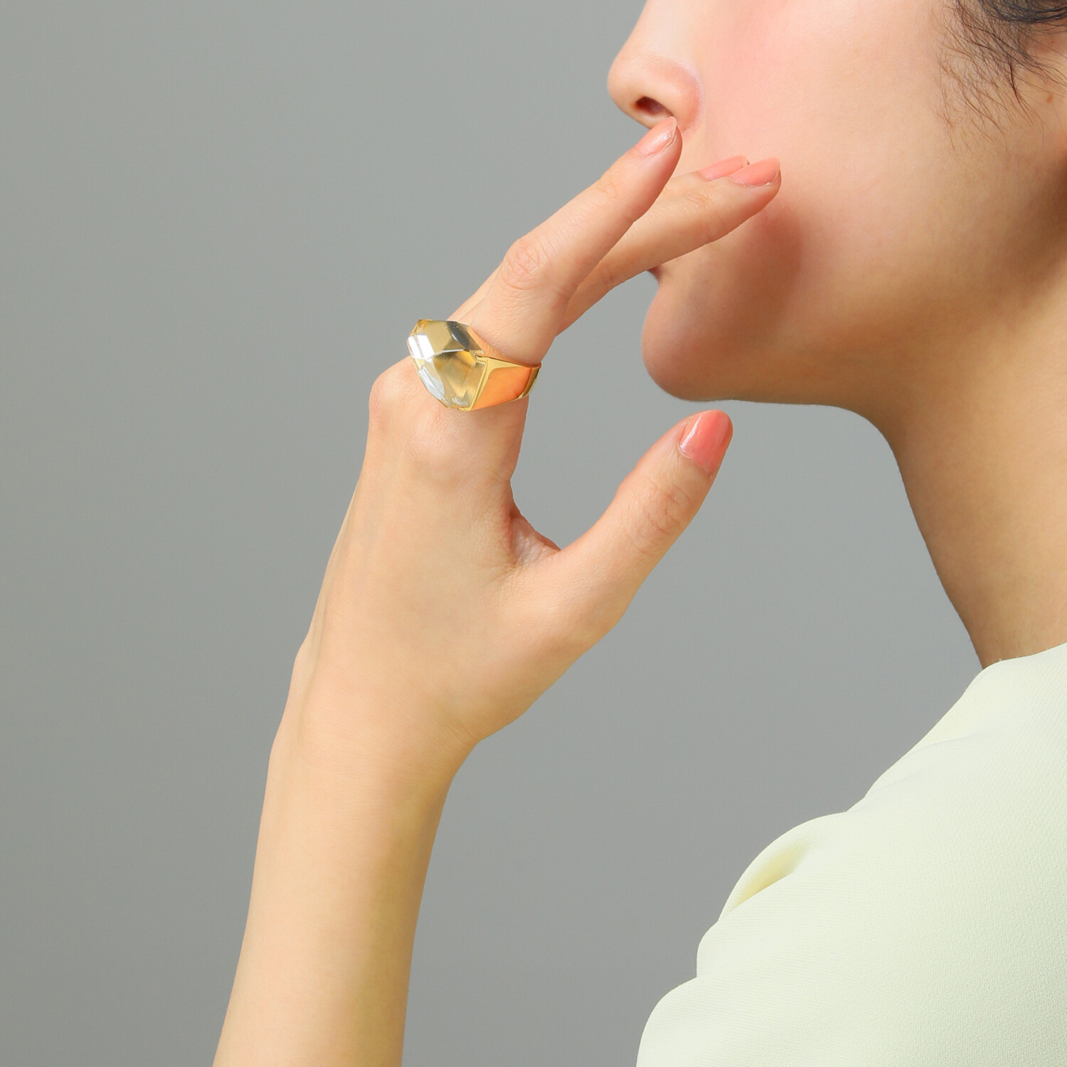 ジュンコ　シマダ シルバー 天然水晶 ボリュームリング