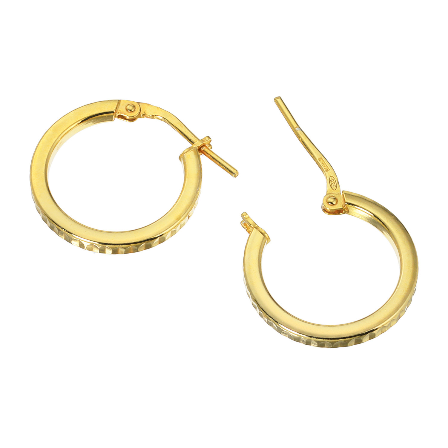 アルジェント イタリアーノ シルバー テクスチャー フープピアス