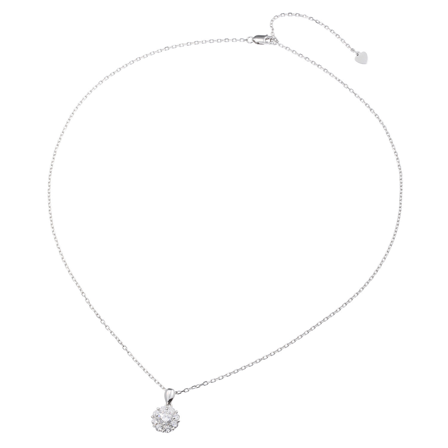 ニコモアサナイト シルバー モアサナイト 取り巻きデザイン フラワーペンダント