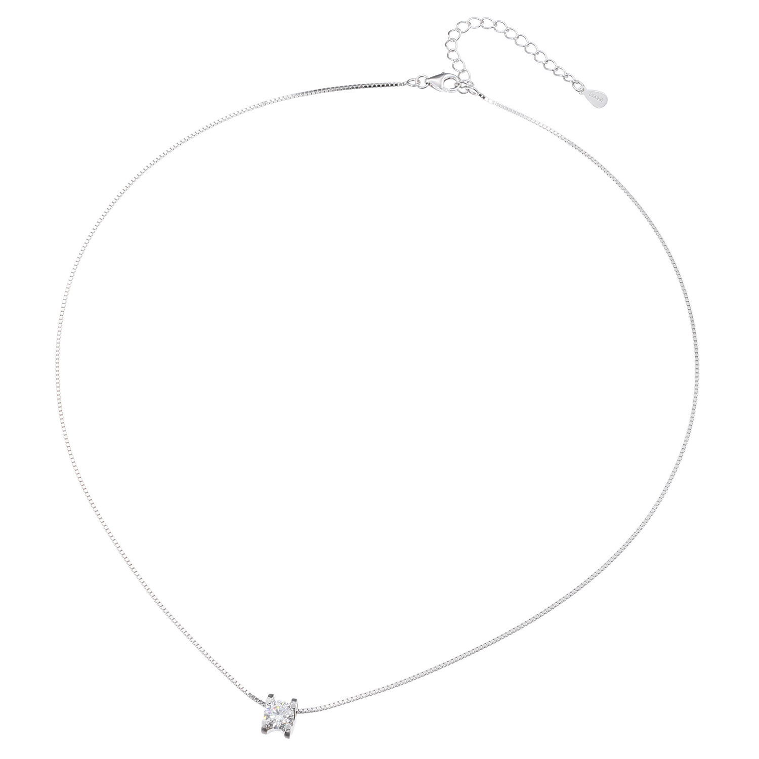 ニコモアサナイト シルバー モアサナイト １粒ネックレス