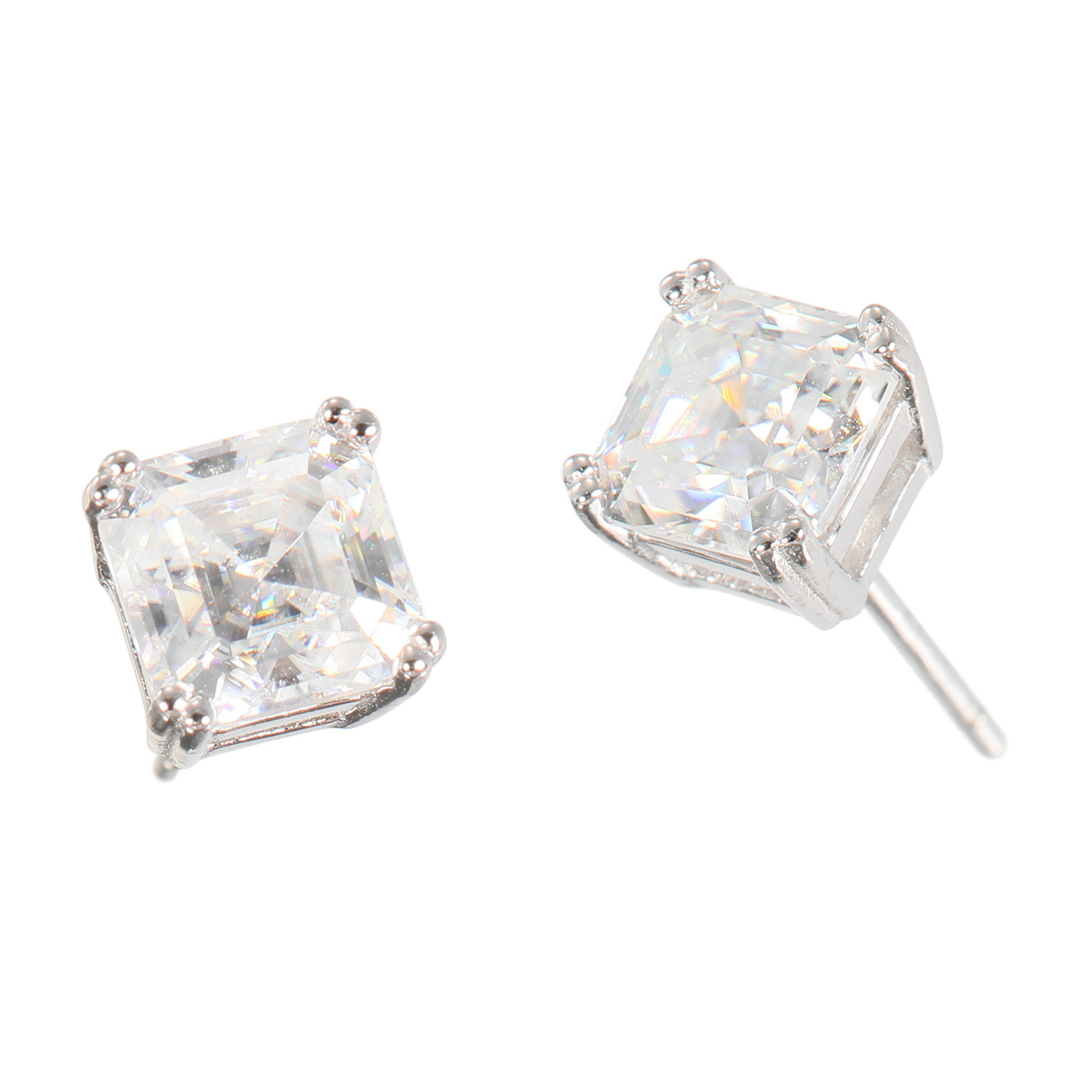 ニコモアサナイト シルバー モアサナイト スクエアピアス