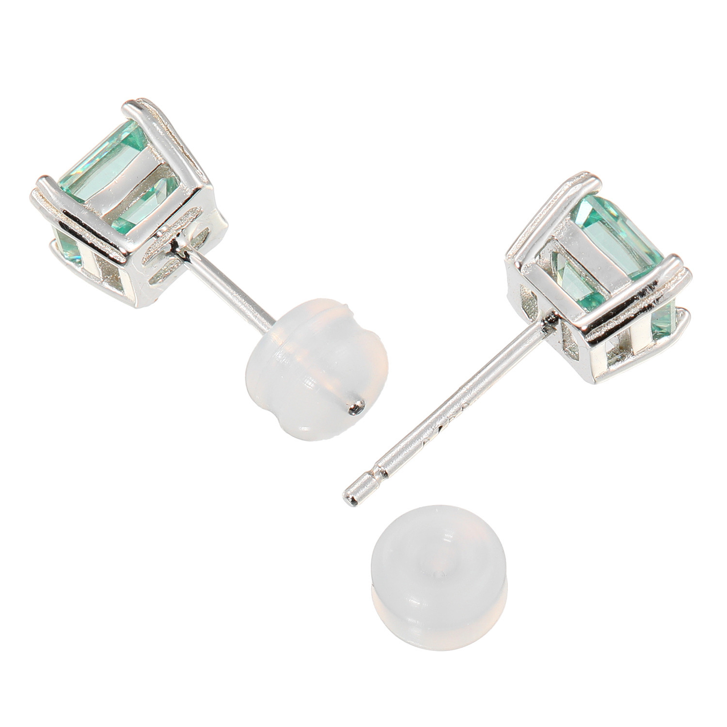 ニコモアサナイト シルバー モアサナイト スクエアピアス