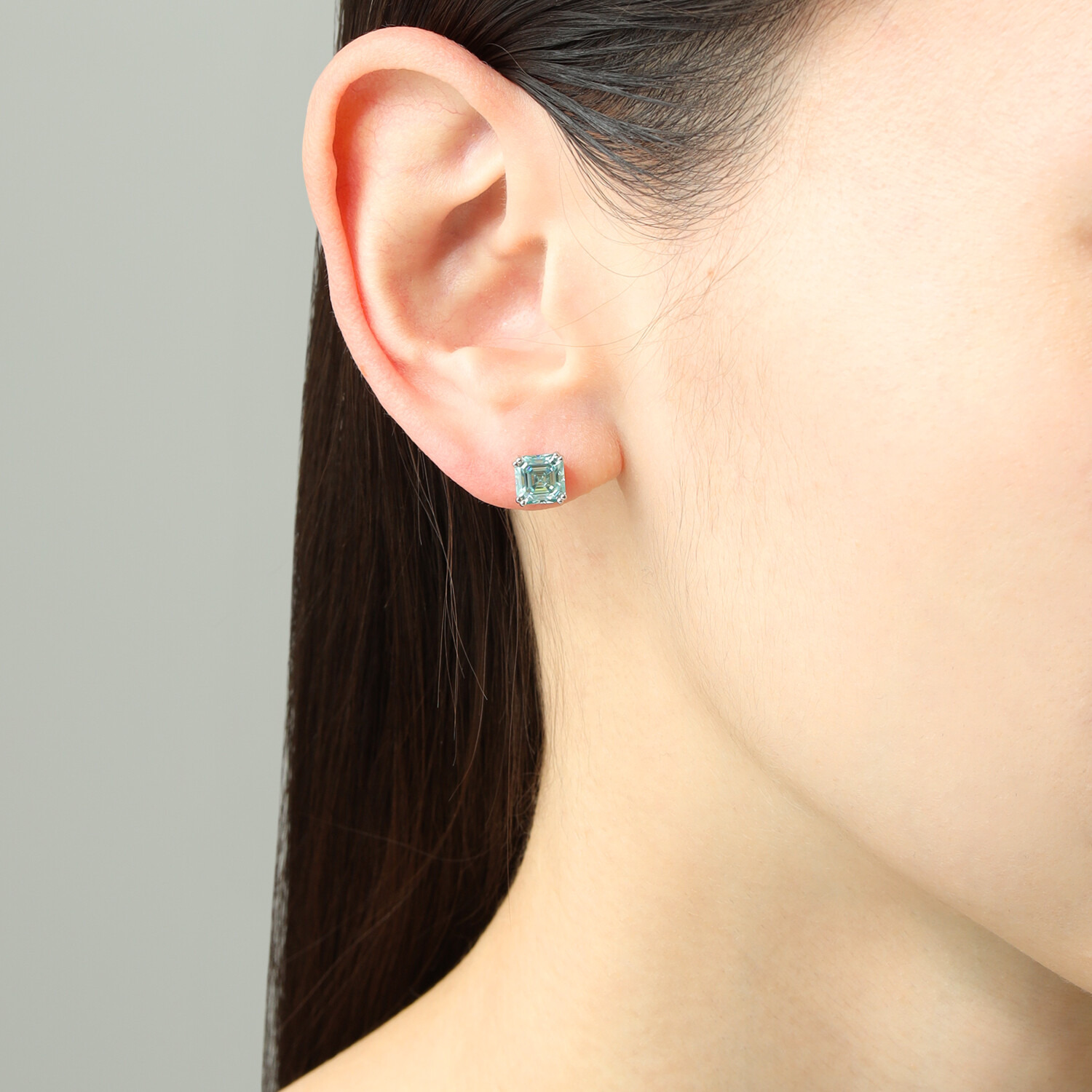 ニコモアサナイト シルバー モアサナイト スクエアピアス