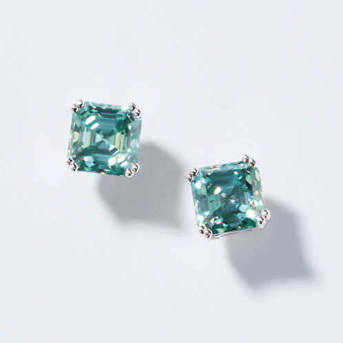 ニコモアサナイト シルバー モアサナイト スクエアピアス