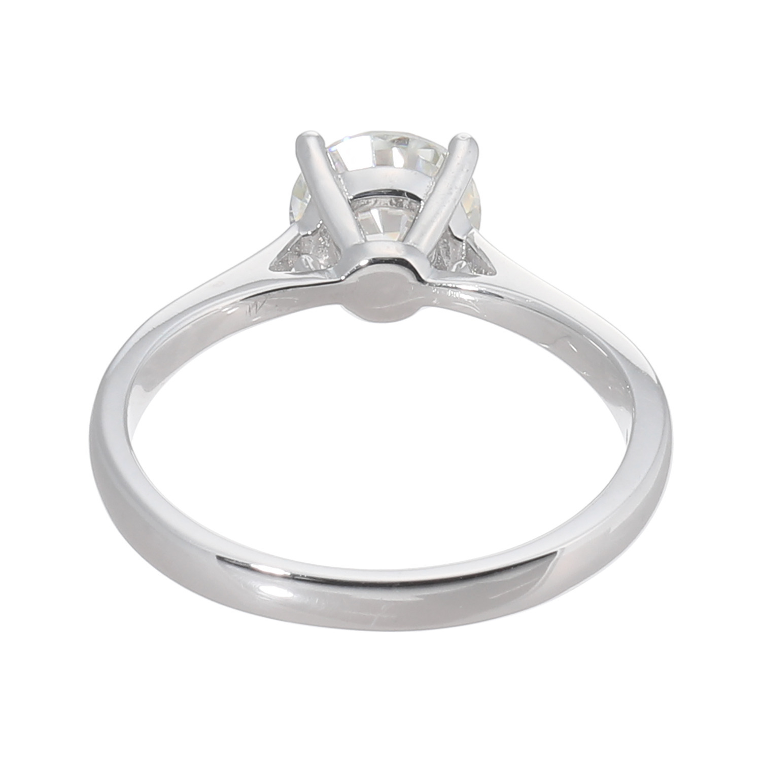 ニコモアサナイト シルバー モアサナイト １粒デザイン リング