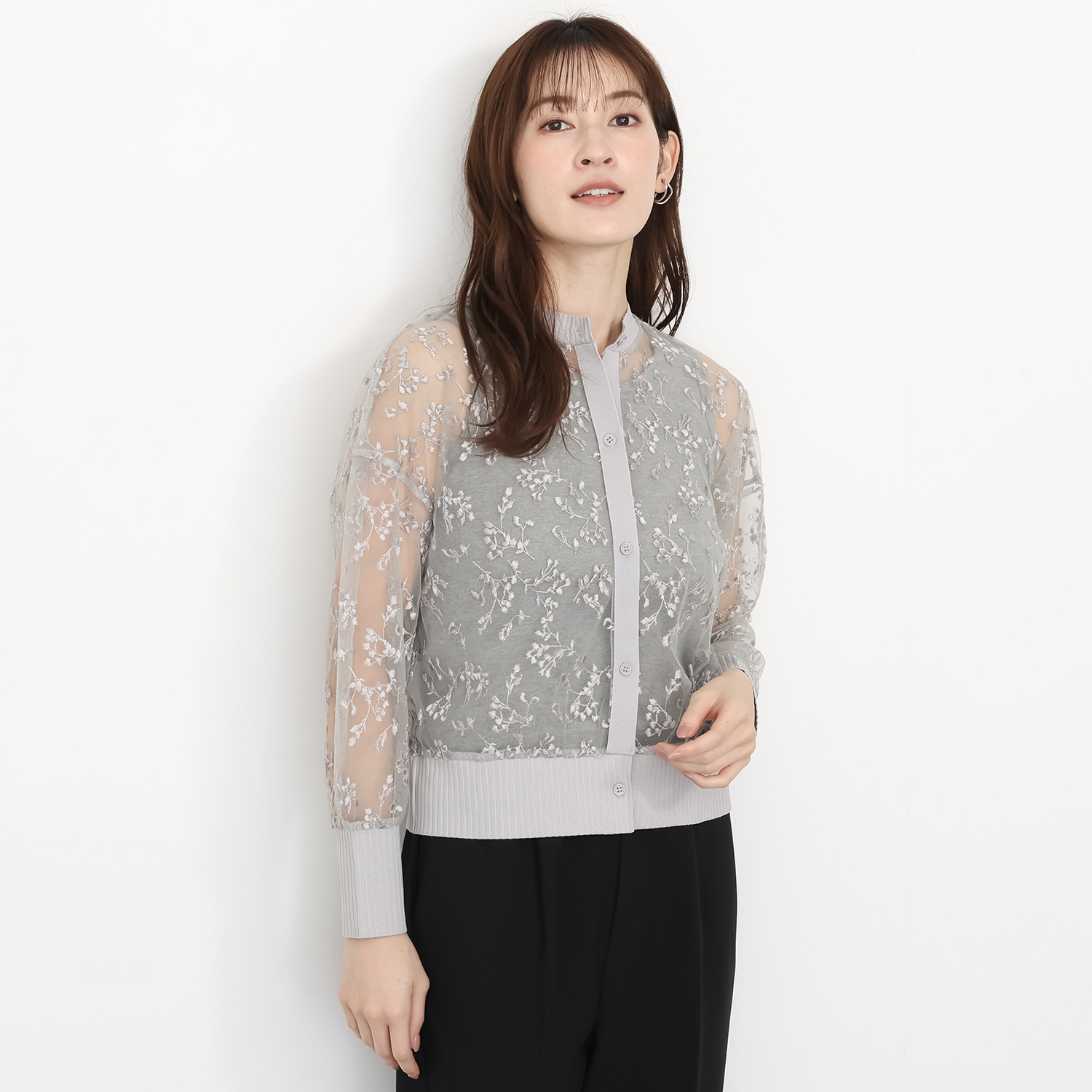 エーエフコンフィ シアーレース カーディガン