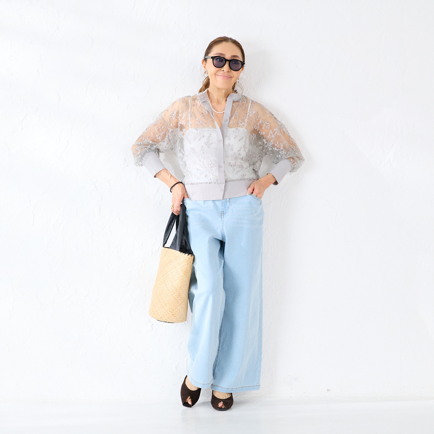 エーエフコンフィ シアーレース カーディガン