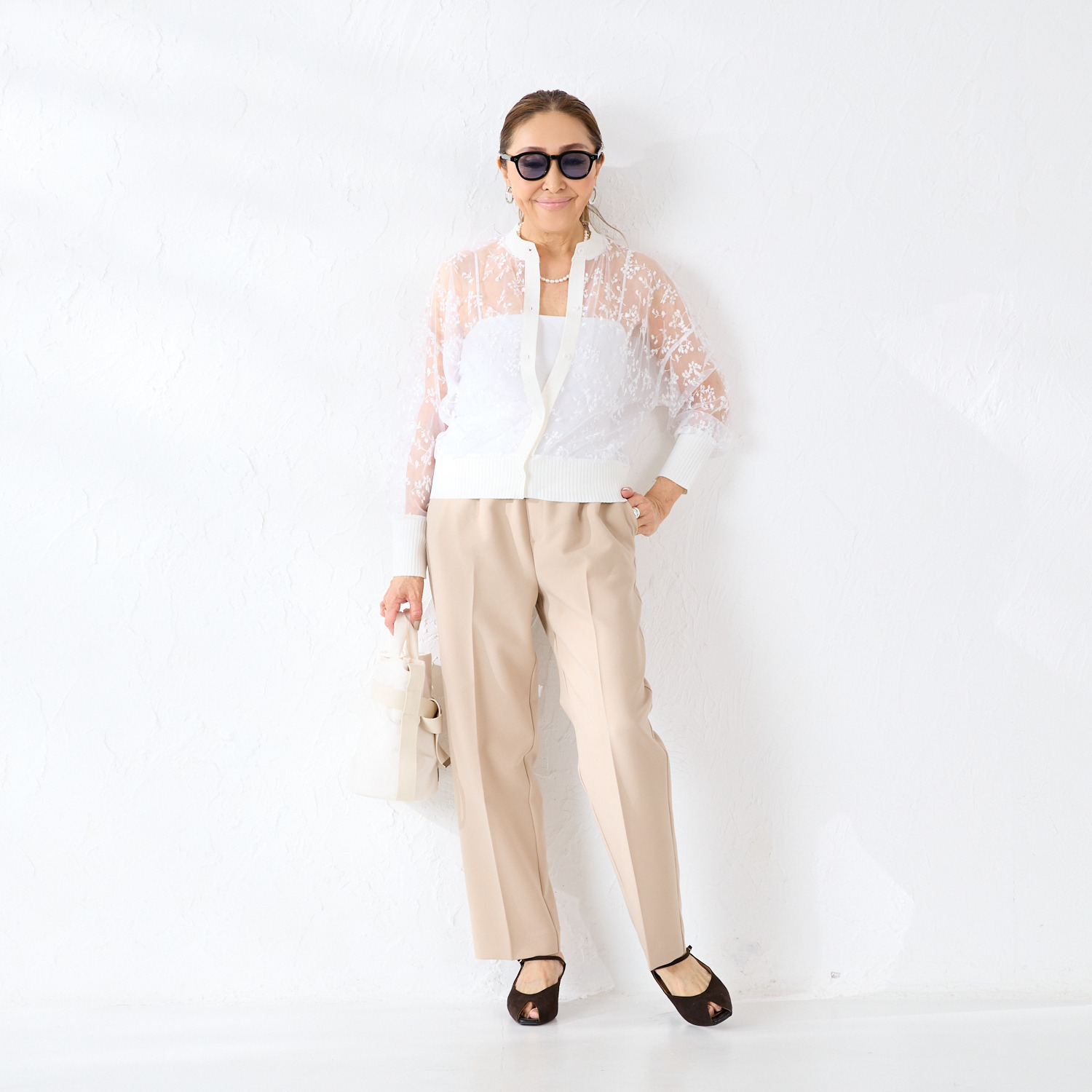 エーエフコンフィ シアーレース カーディガン