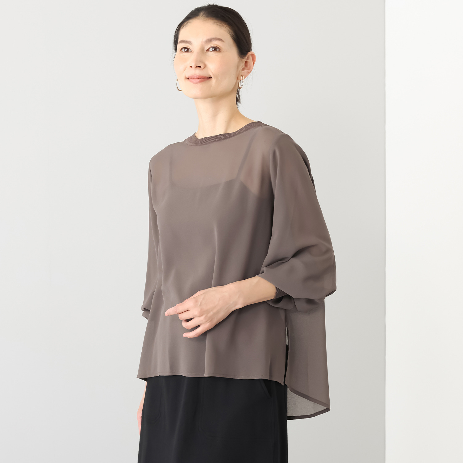 エーエフコンフィ リブアクセント シアープルオーバー