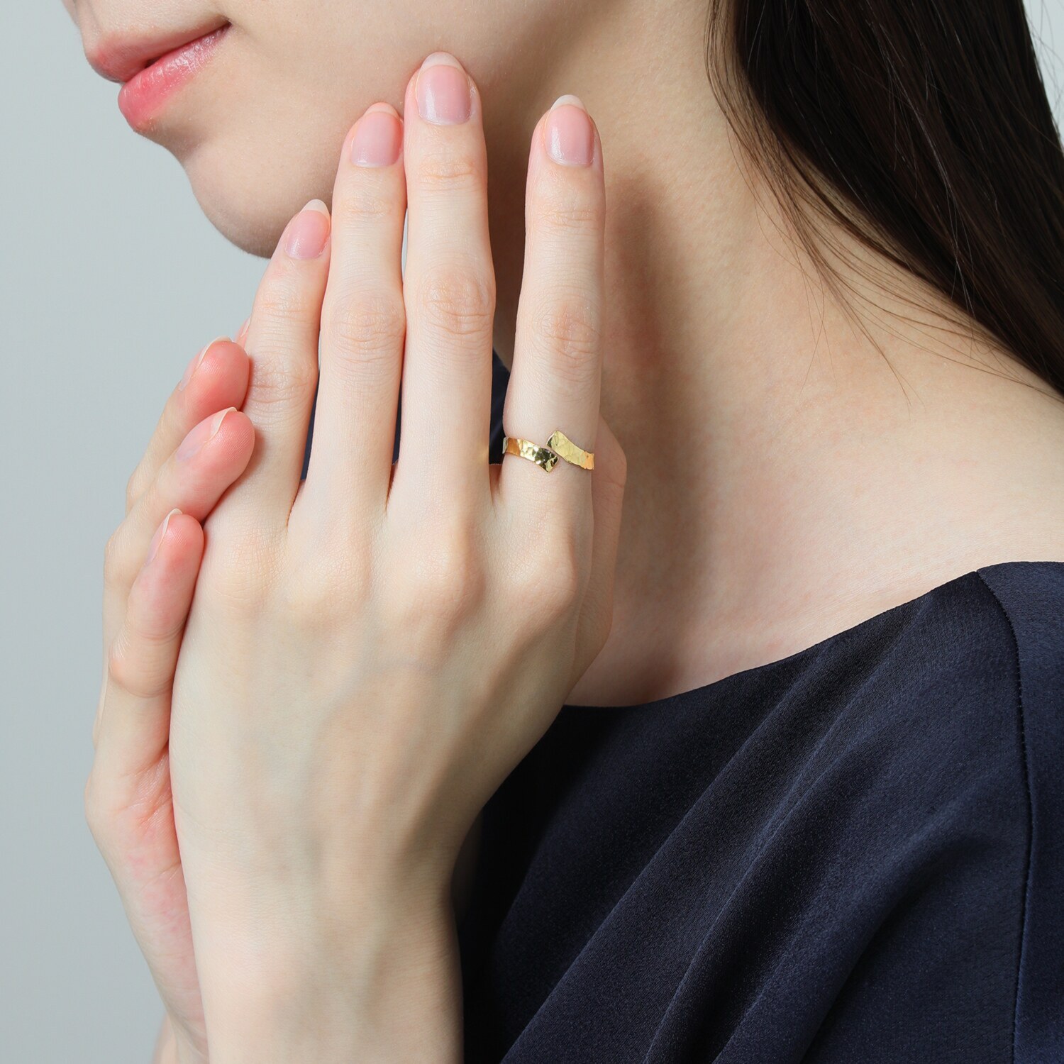 ケーグランツ １８Ｋ 槌目デザイン リング