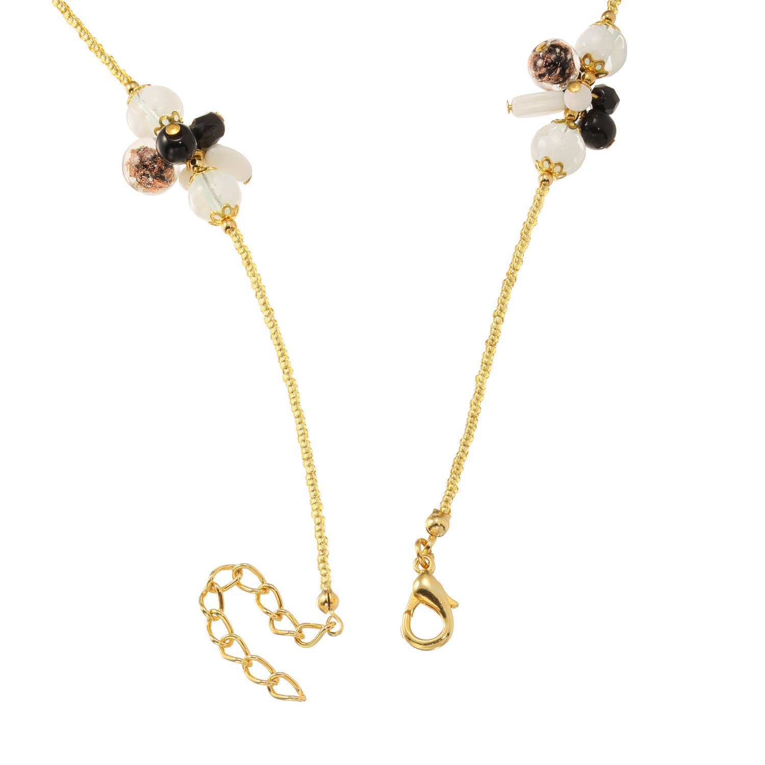 ラグーナ ベネチアンガラス マーブルデザイン フラワーネックレス