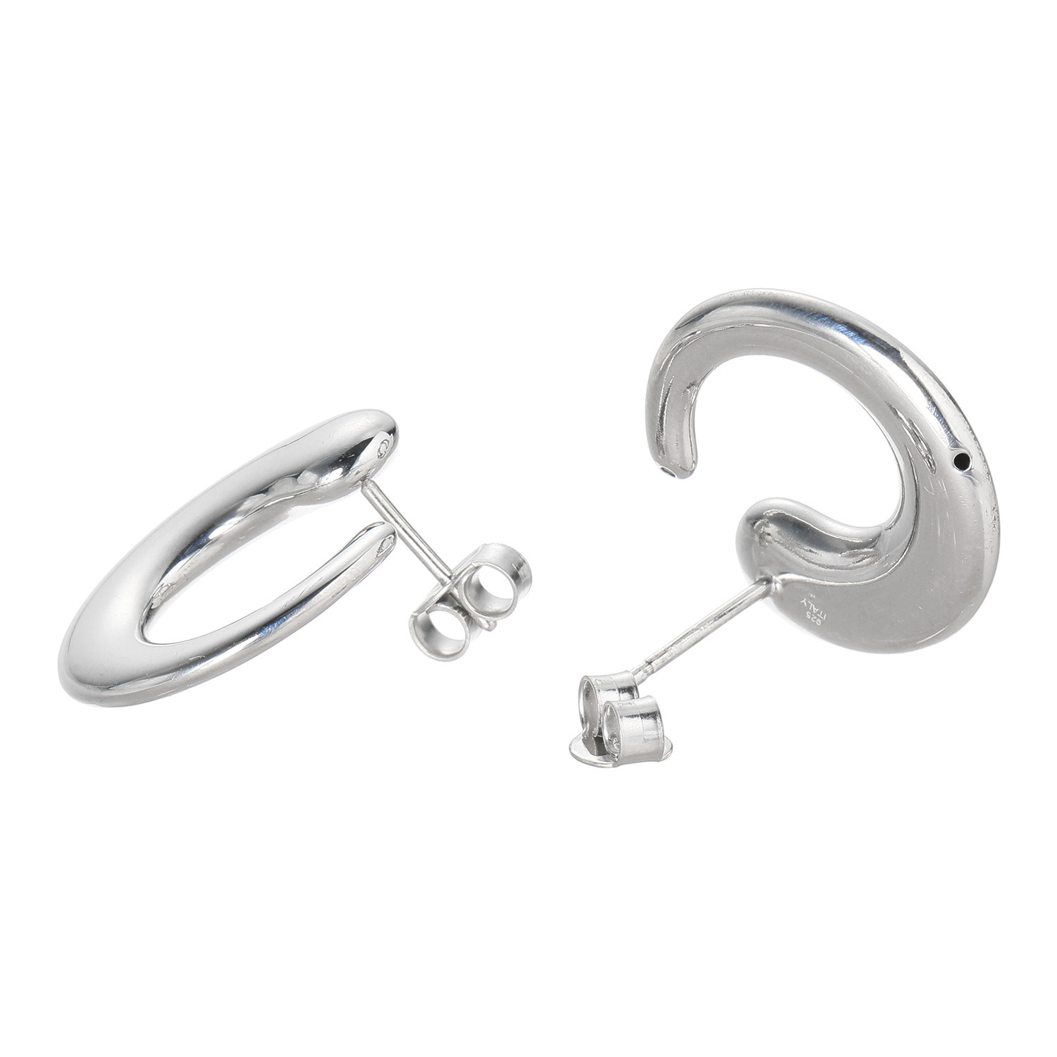 エクセラ イタリアン・シルバー ２層コーティング ぷっくりフープピアス