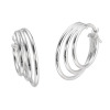 エクセラ イタリアン・シルバー ２層コーティング ３連サークルチューブ フープピアス