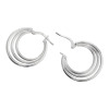 エクセラ イタリアン・シルバー ２層コーティング ３連サークルチューブ フープピアス