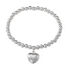 エクセラ イタリアン・シルバー ２層コーティング ハートチャームアクセント イラスティック ブレスレット