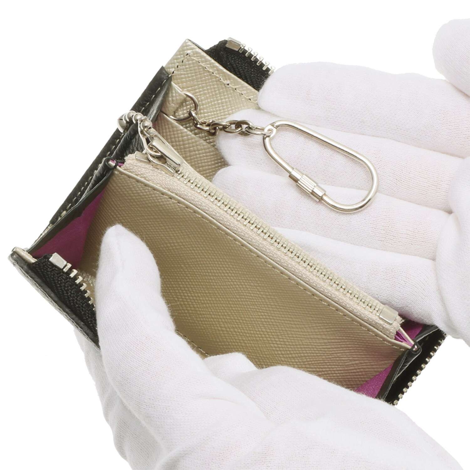 エーディーエムジェイ スパニッシュレザー キーチェーンアクセント スモールマルチパース