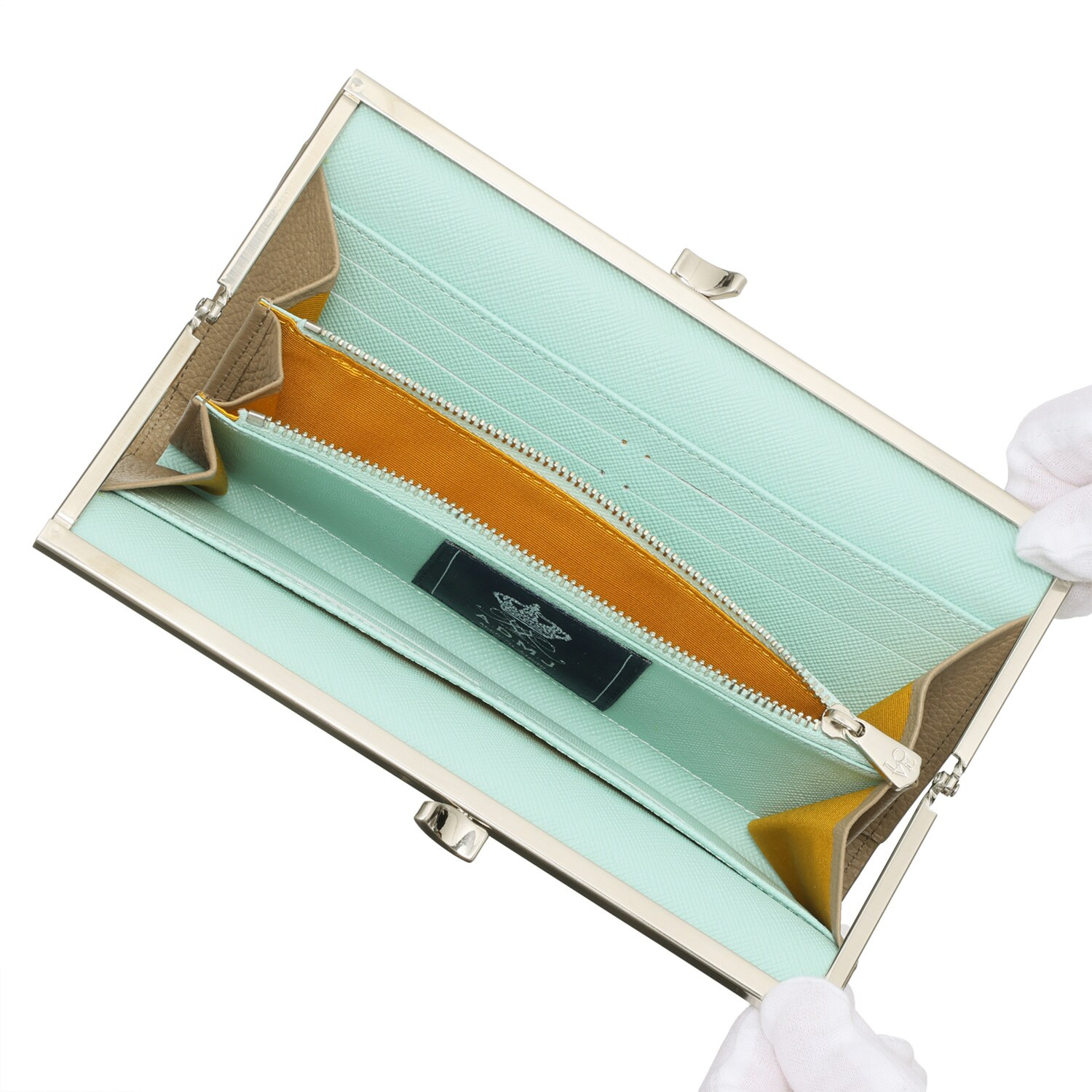 エーディーエムジェイ インポートカーフレザー ショップチャンネル デビュー２０周年記念 アールデコ口金ウォレット