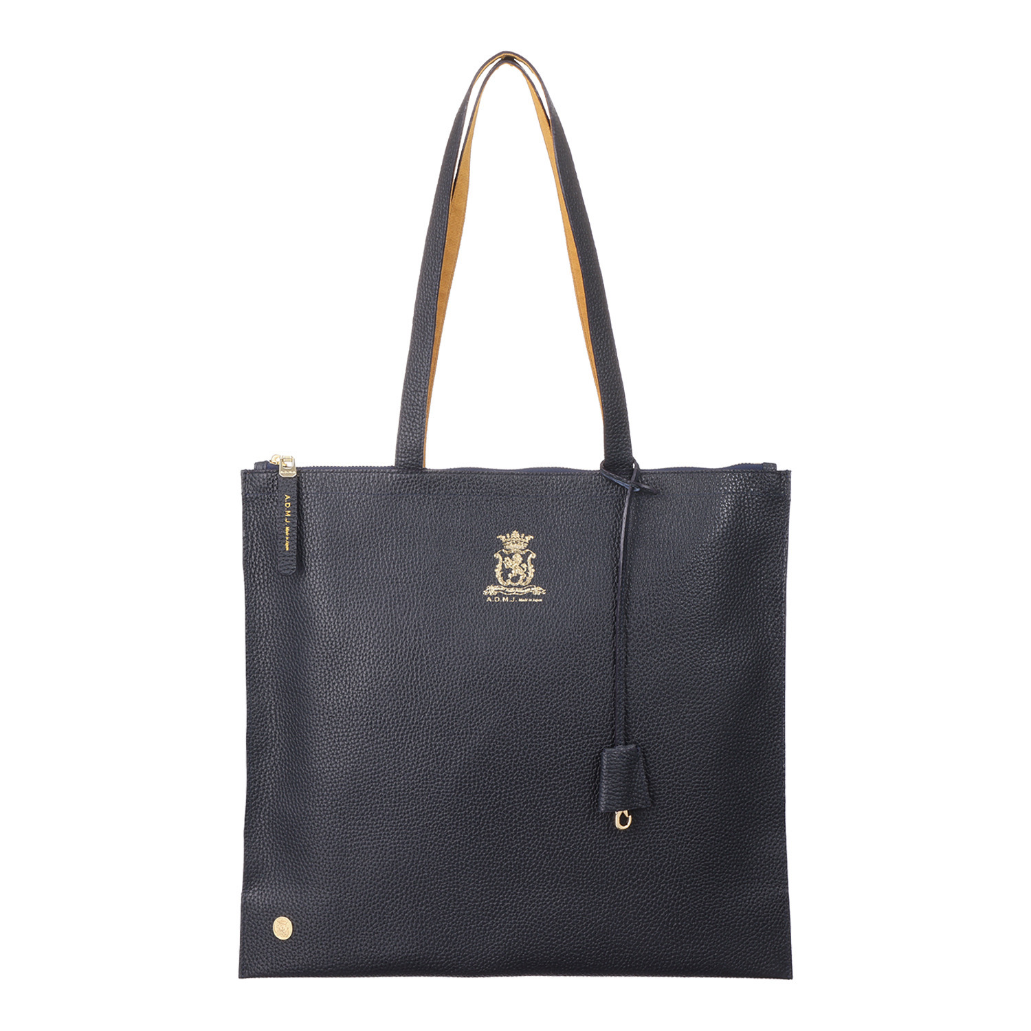 エーディーエムジェイ 牛革シュリンク型押し スリムショルダー トートバッグ ＜セミラージ＞