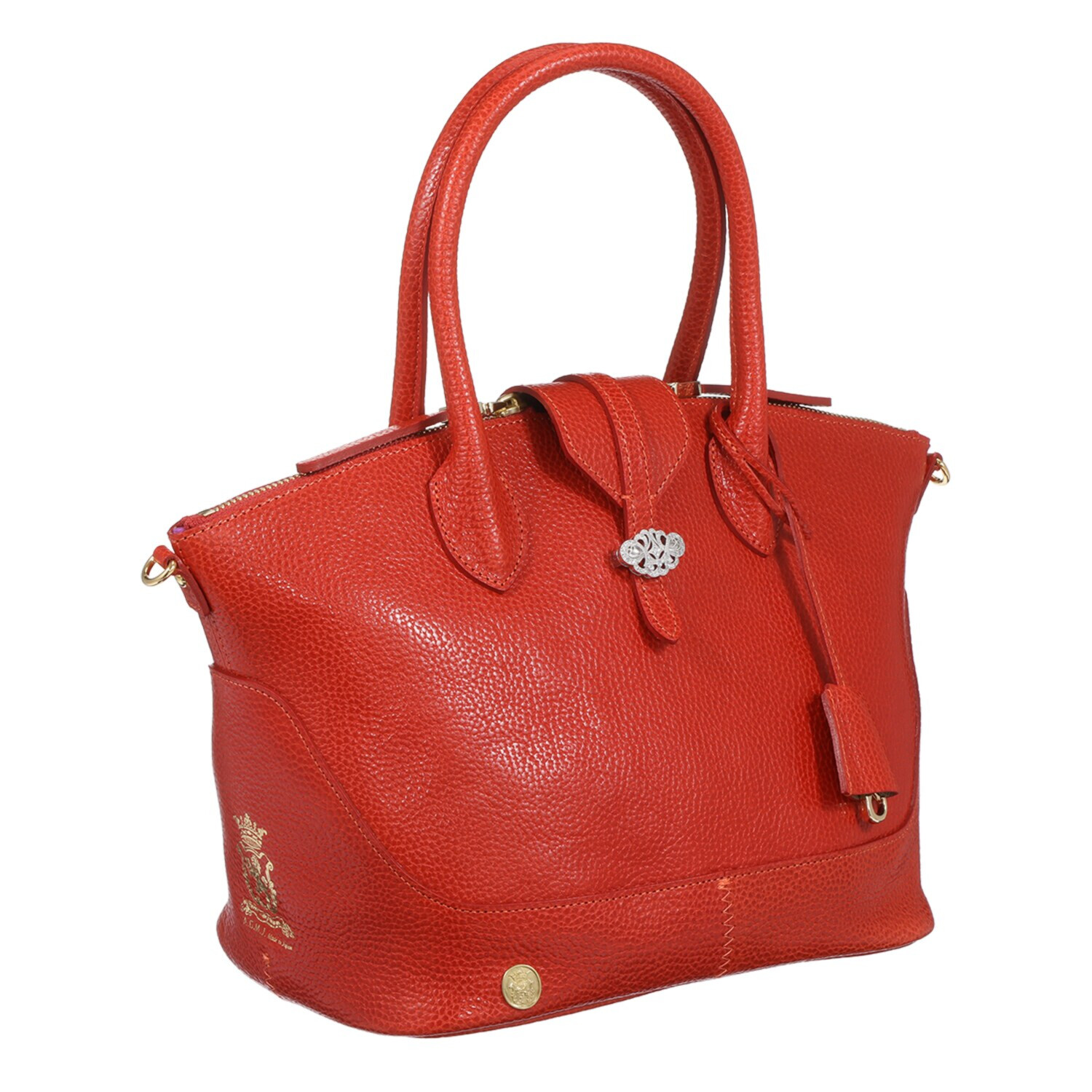 エーディーエムジェイ イタリアンレザー アールデコモティーフ ボストンバッグ