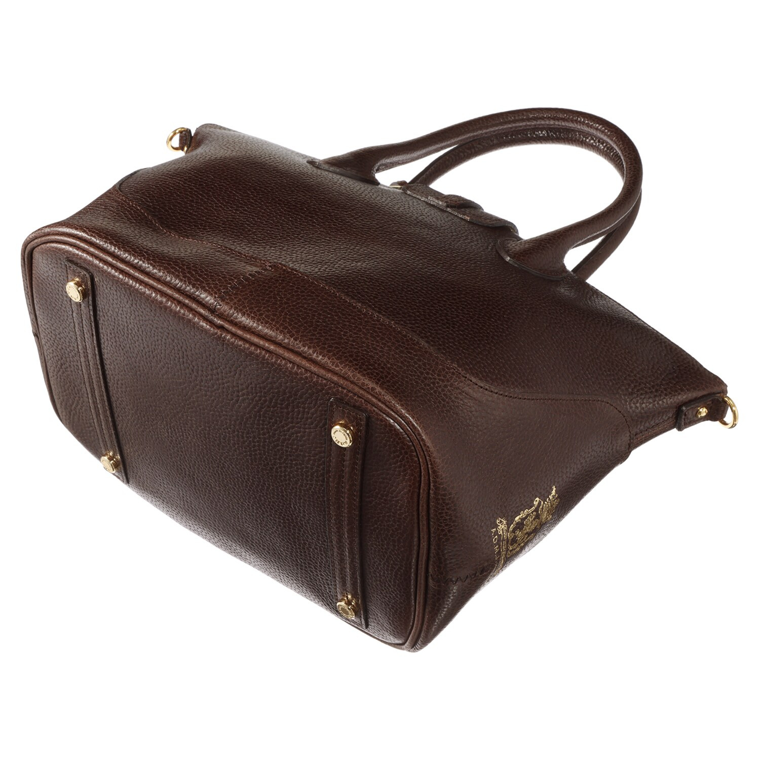 エーディーエムジェイ イタリアンレザー アールデコモティーフ ボストンバッグ